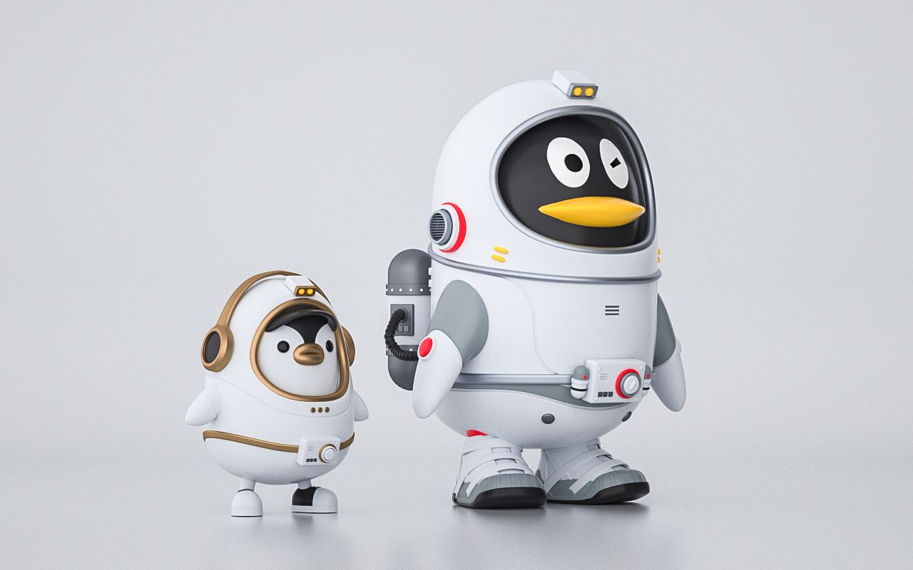 腾讯qq20周年吉祥物建模练习-c4d曲面模型第二集