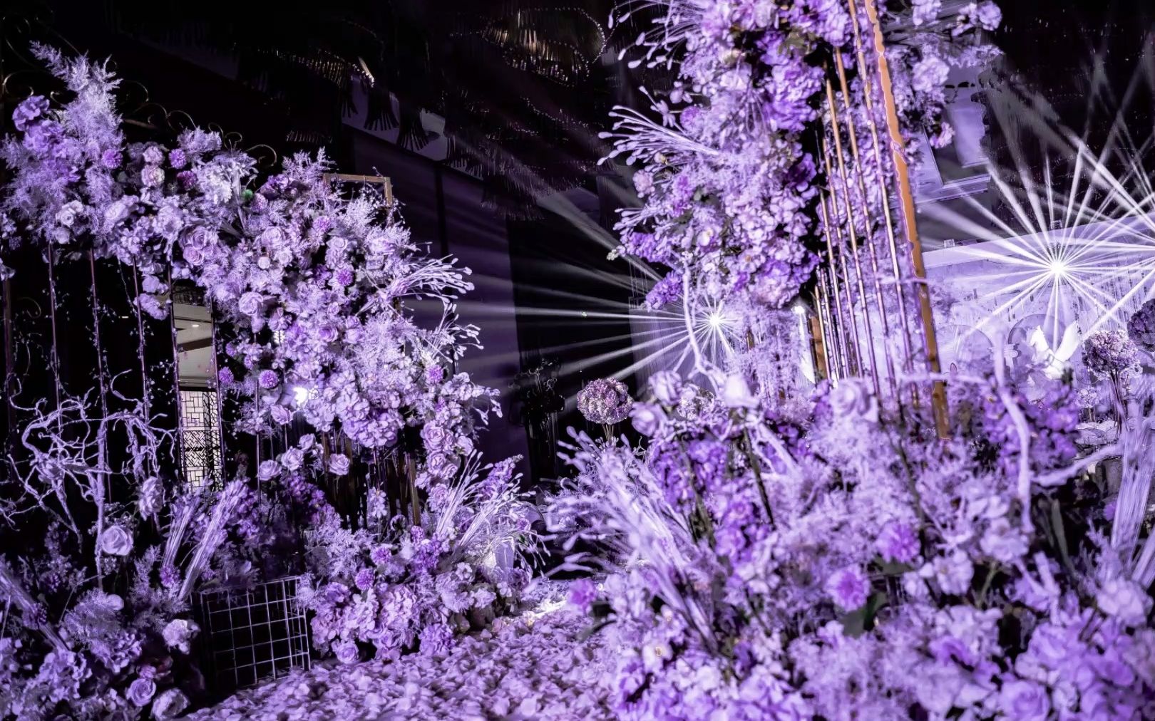 紫色城堡婚礼空镜照片