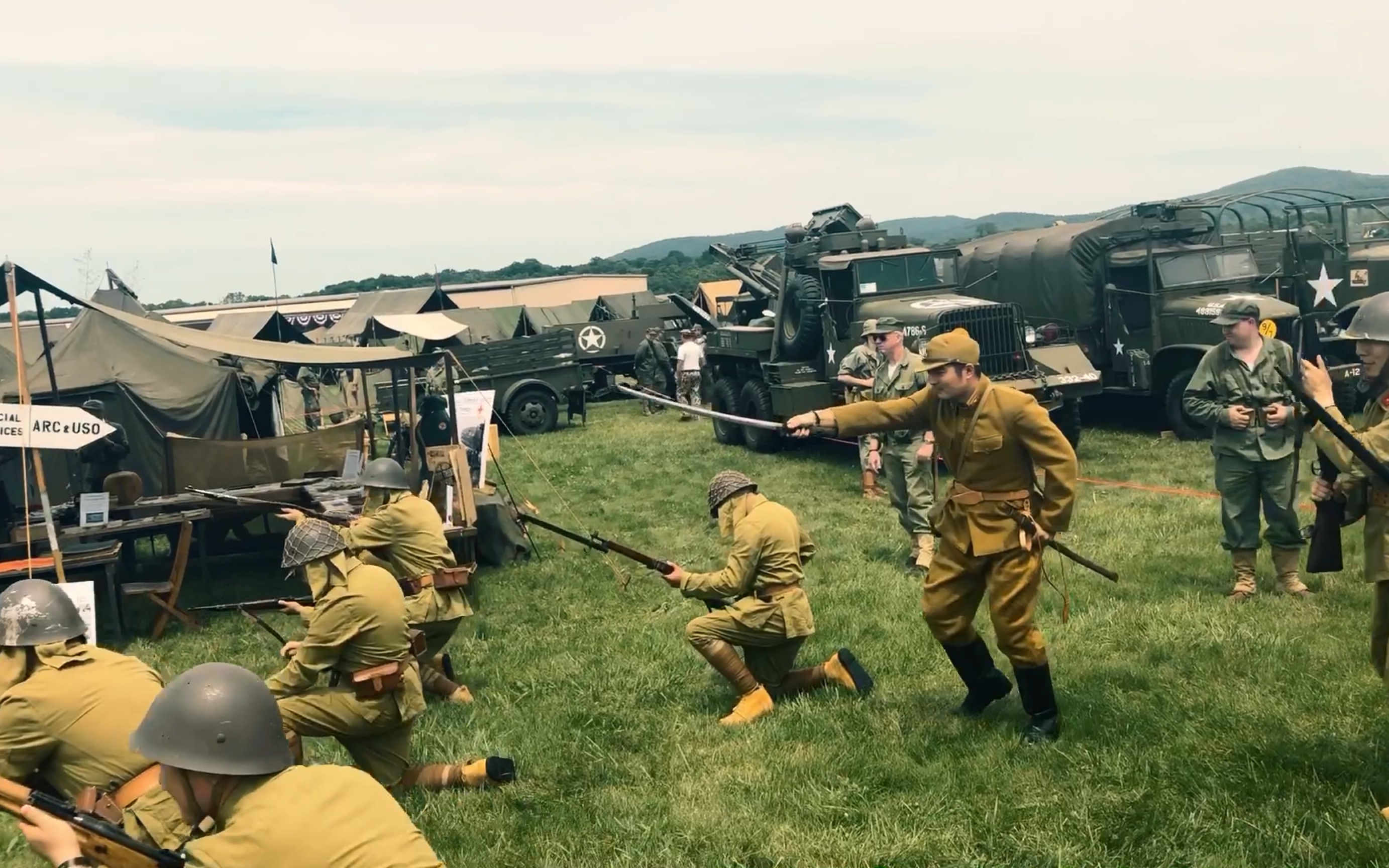 瑟瑟纪念反法西斯战争胜利美日对抗表演