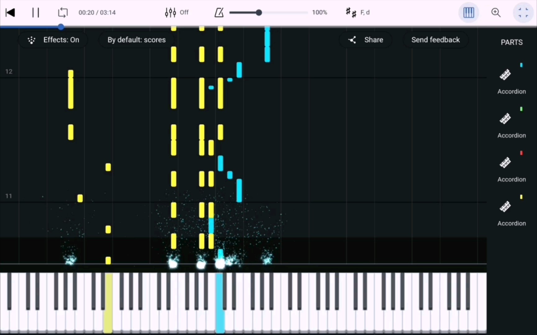 [图]【少女与战车 音乐瀑布流】Sakkijarven Polkka (GUP Accordion) effects--musescore