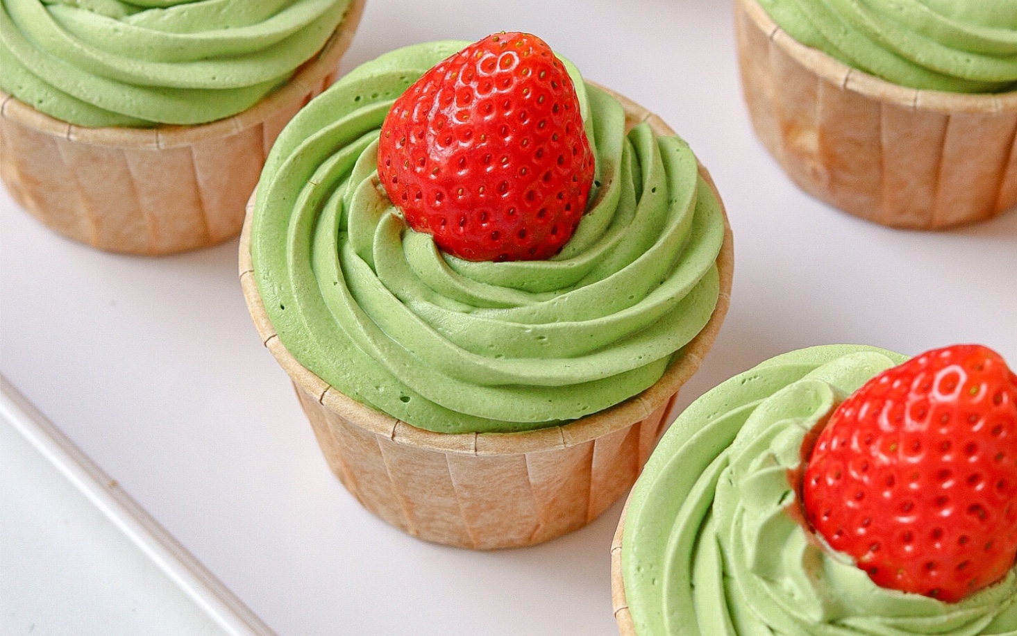 零失败7515松软不塌7515抹茶草莓杯子蛋糕7515