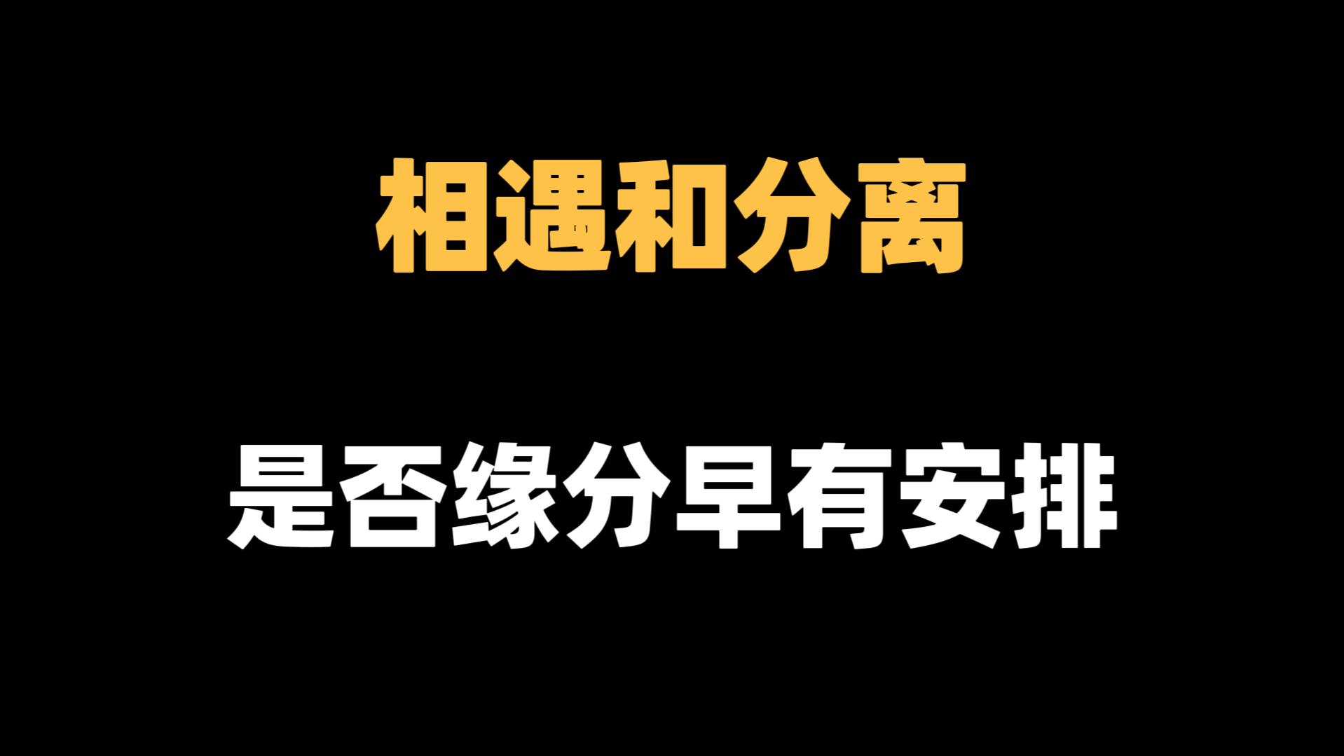 相遇和分离,是否缘分早有安排?哔哩哔哩bilibili