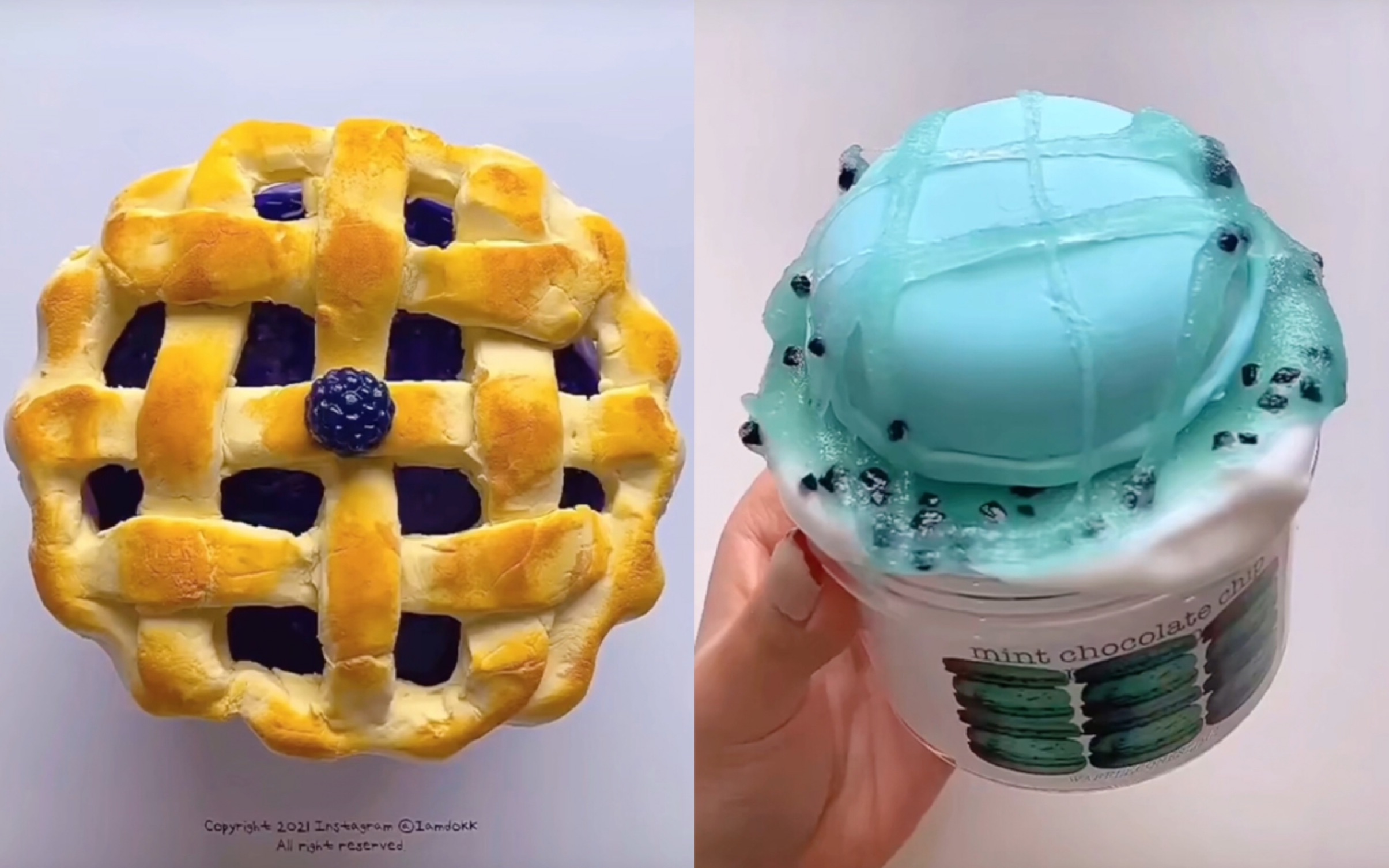 【slime】iamdokk:蓝莓派&薄荷雪糕78( 07θ)ノ_哔哩哔哩_bili