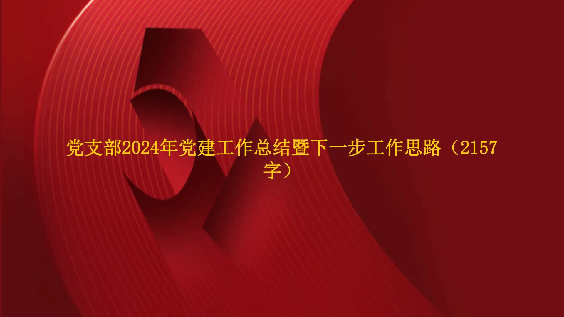 党支部2024年党建工作总结暨下一步工作思路(2157字)哔哩哔哩bilibili