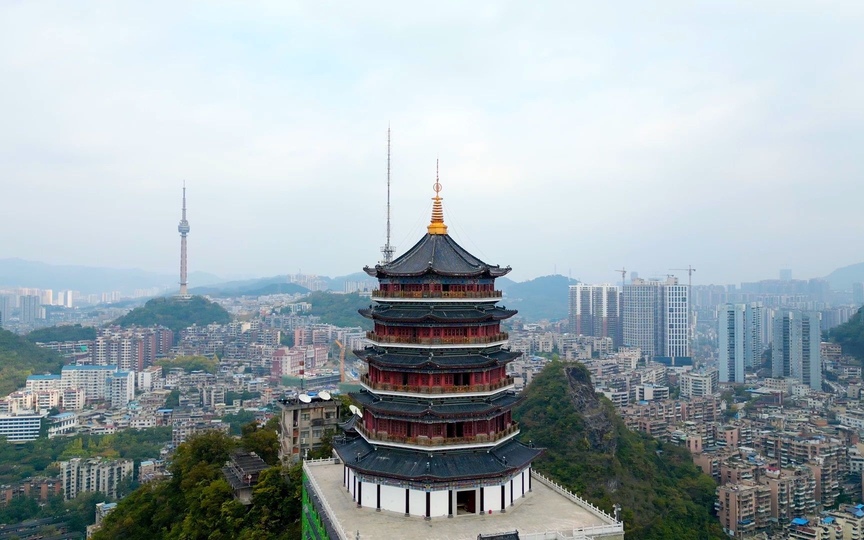 dji航拍剪辑——贵阳东山寺