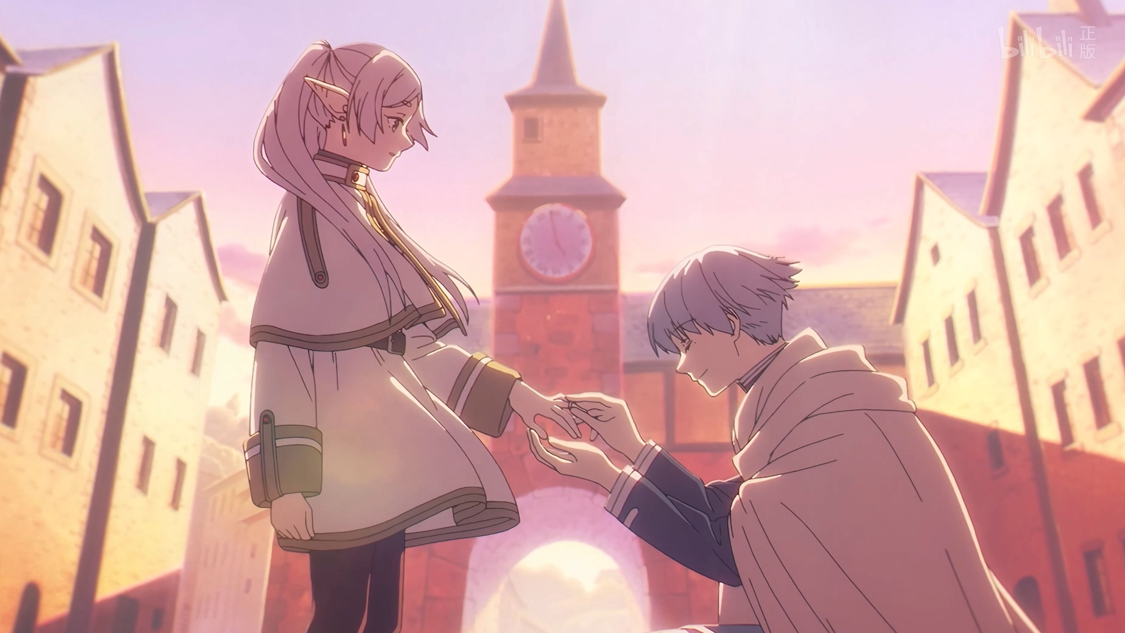 他在敲钟时为她戴上戒指,就像伴着婚礼时教堂的钟声