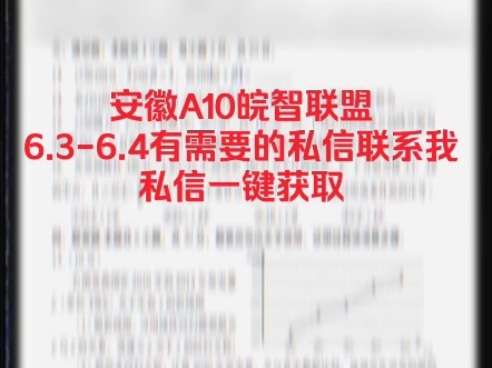 安徽A10皖智联盟6.36.4有需要的私信联系我私信一键获取哔哩哔哩bilibili