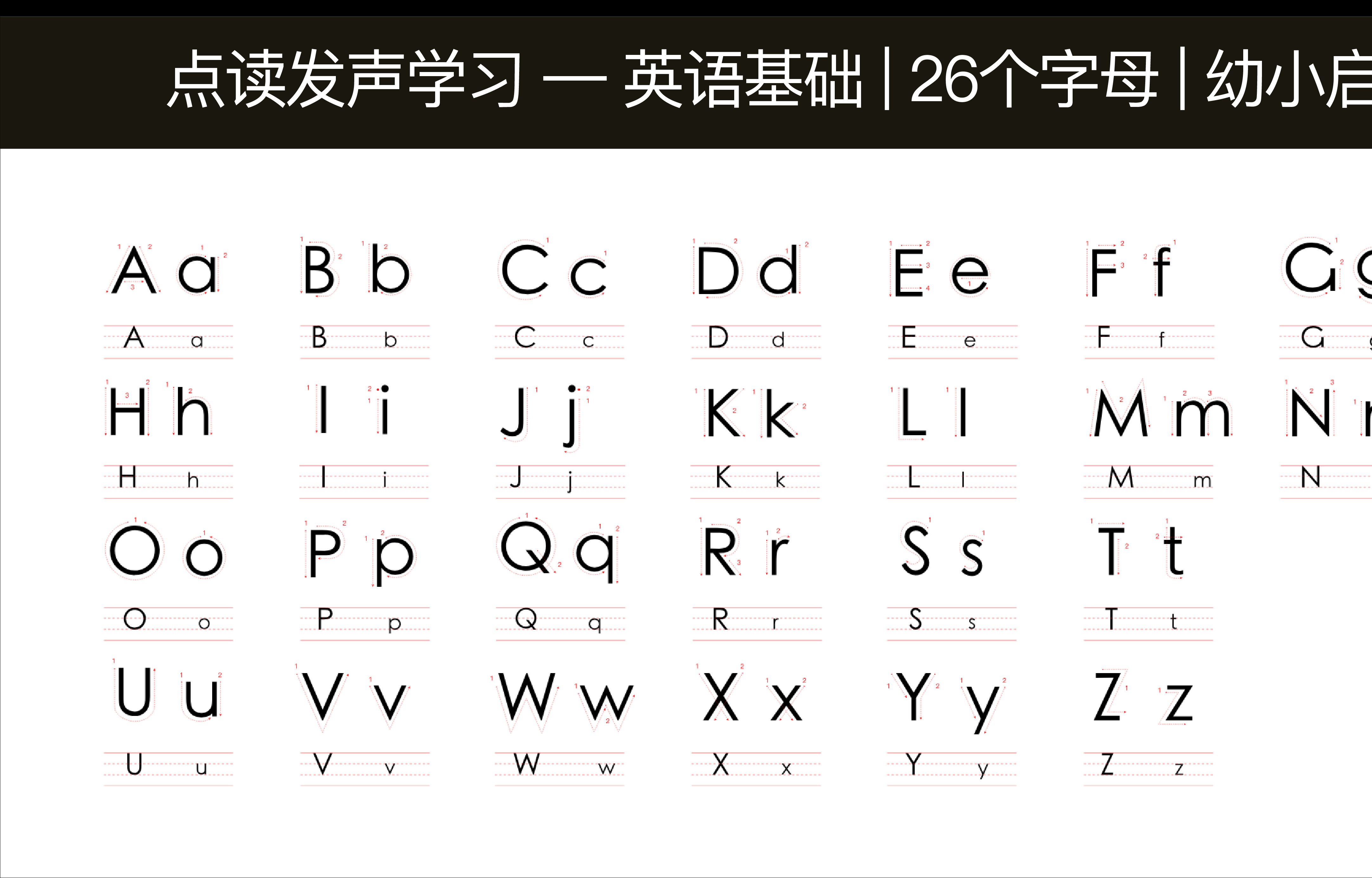 点读模型学习英文基础26个字母大小写和笔顺表 | 幼小启蒙哔哩哔哩bilibili