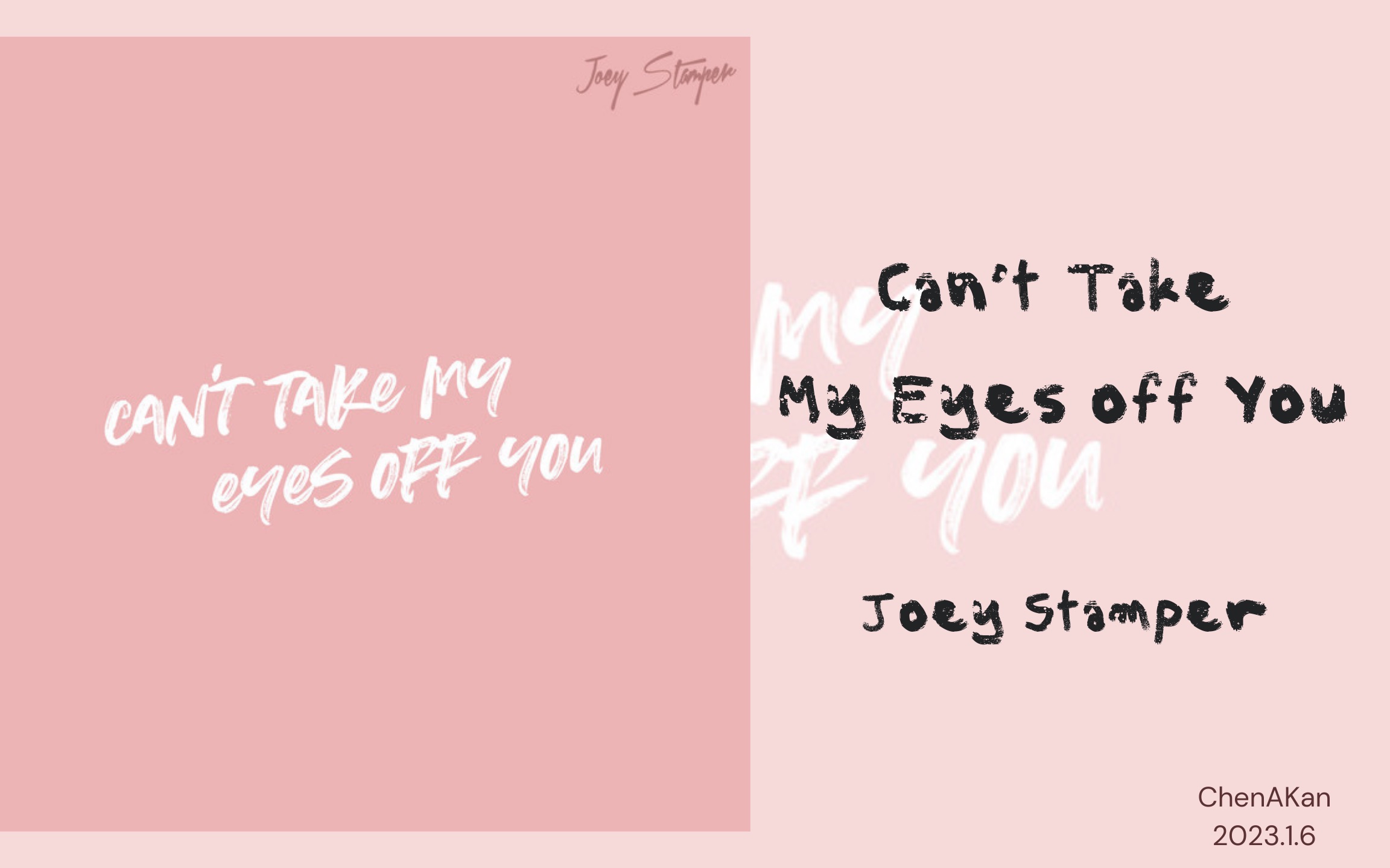 [图]日推歌单｜好听的歌就会有好多版本｜Can’t Take  My Eyes off You - Joey Stamper