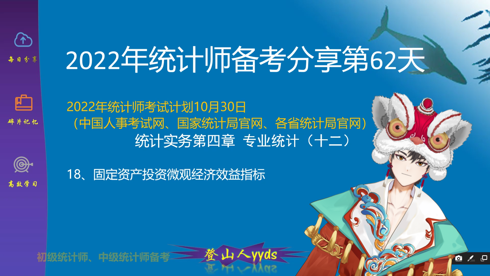 [图]2022年最新统计师备考分享62 统计实务第四章专业统计（十二） 2021版教材初级统计师、中级统计师。要点：18、固定资产投资微观经济效益指标