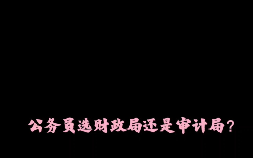 报考地方公务员到底选审计局还是财政局?哔哩哔哩bilibili