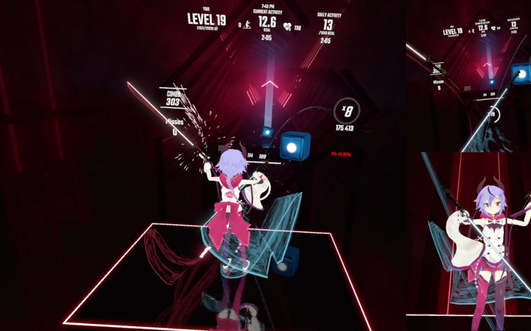 nekomancer--润羽るしあ remix--节奏光剑 反手握法 第三人称_音游