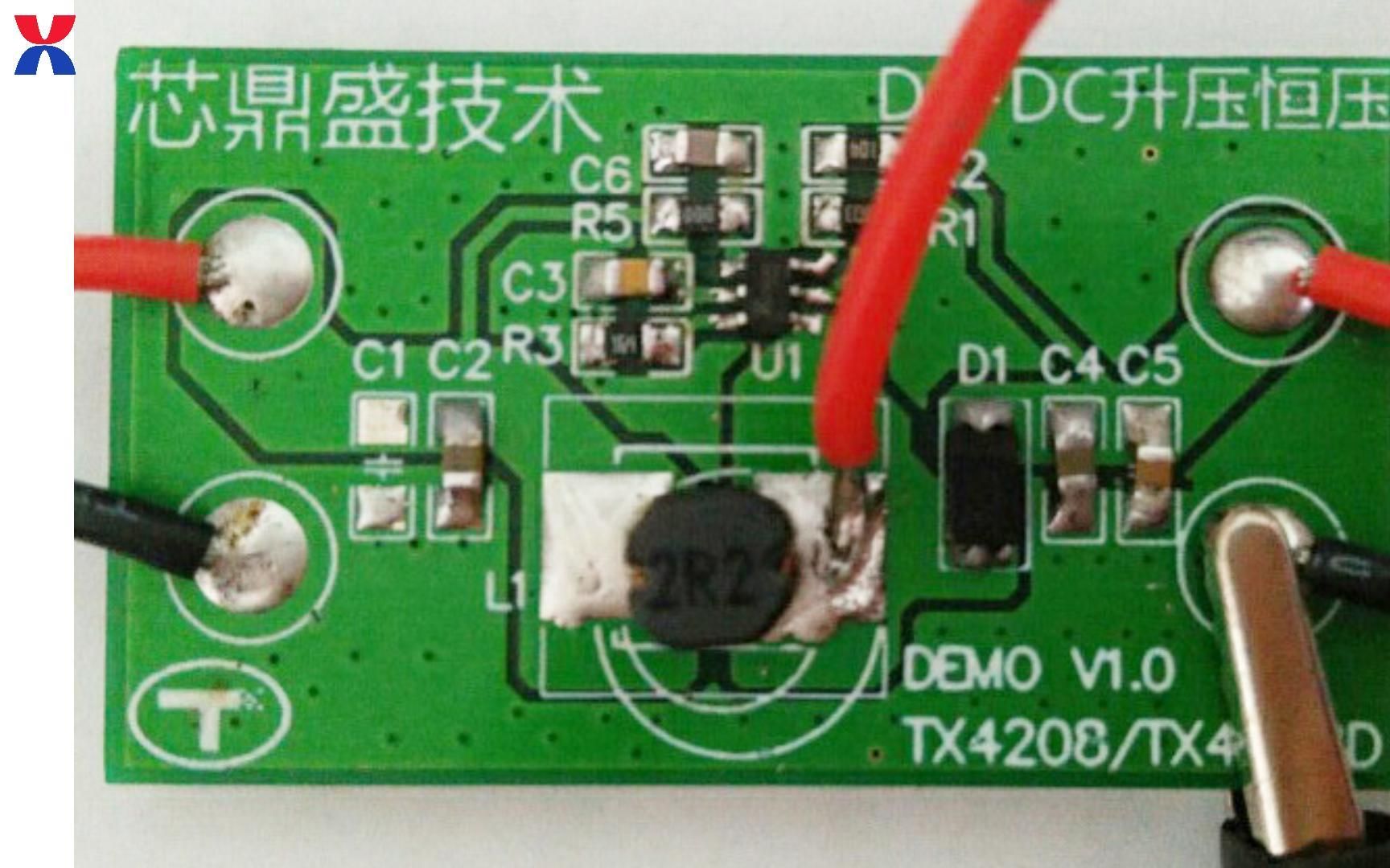 基于芯鼎盛TX4208设计的DCDC开关电源升压恒压芯片DEMO说明哔哩哔哩bilibili