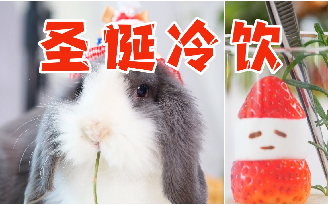 小兔兔用草莓做了一个圣诞老人,很可爱捏!