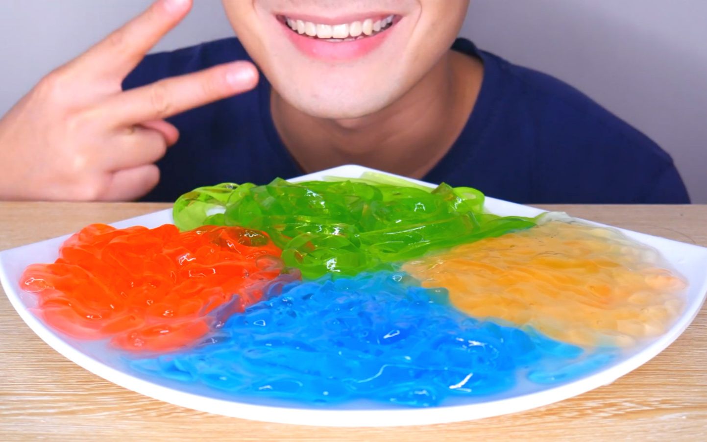 chewingman ☆ 四色果冻面条 asmr食音咀嚼音(新)