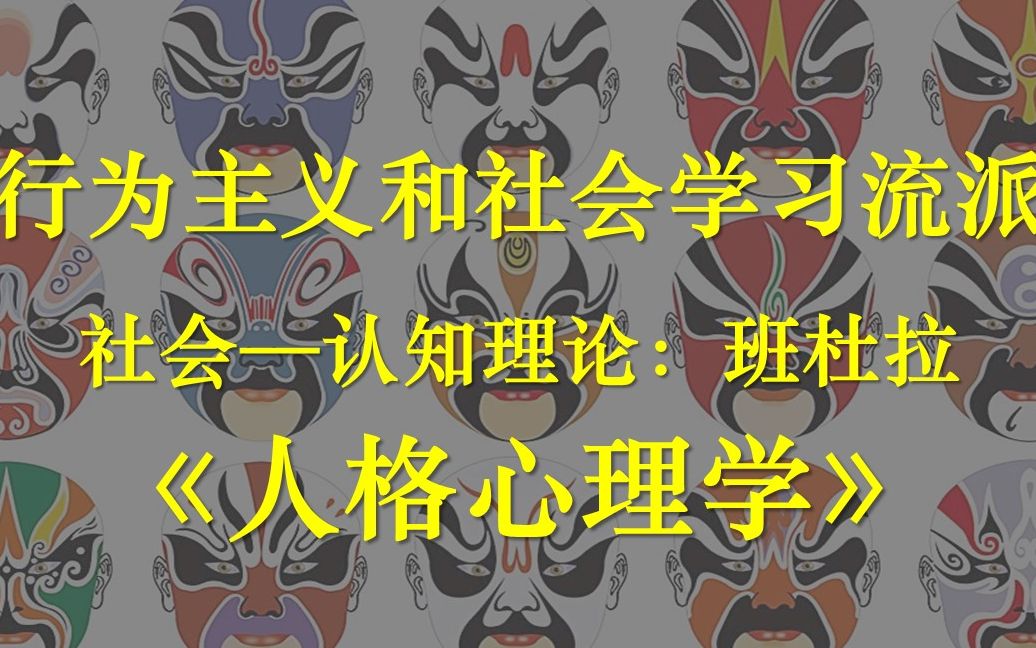 人格心理学:行为主义和社会学习流派:社会认知:班杜拉哔哩哔哩bilibili