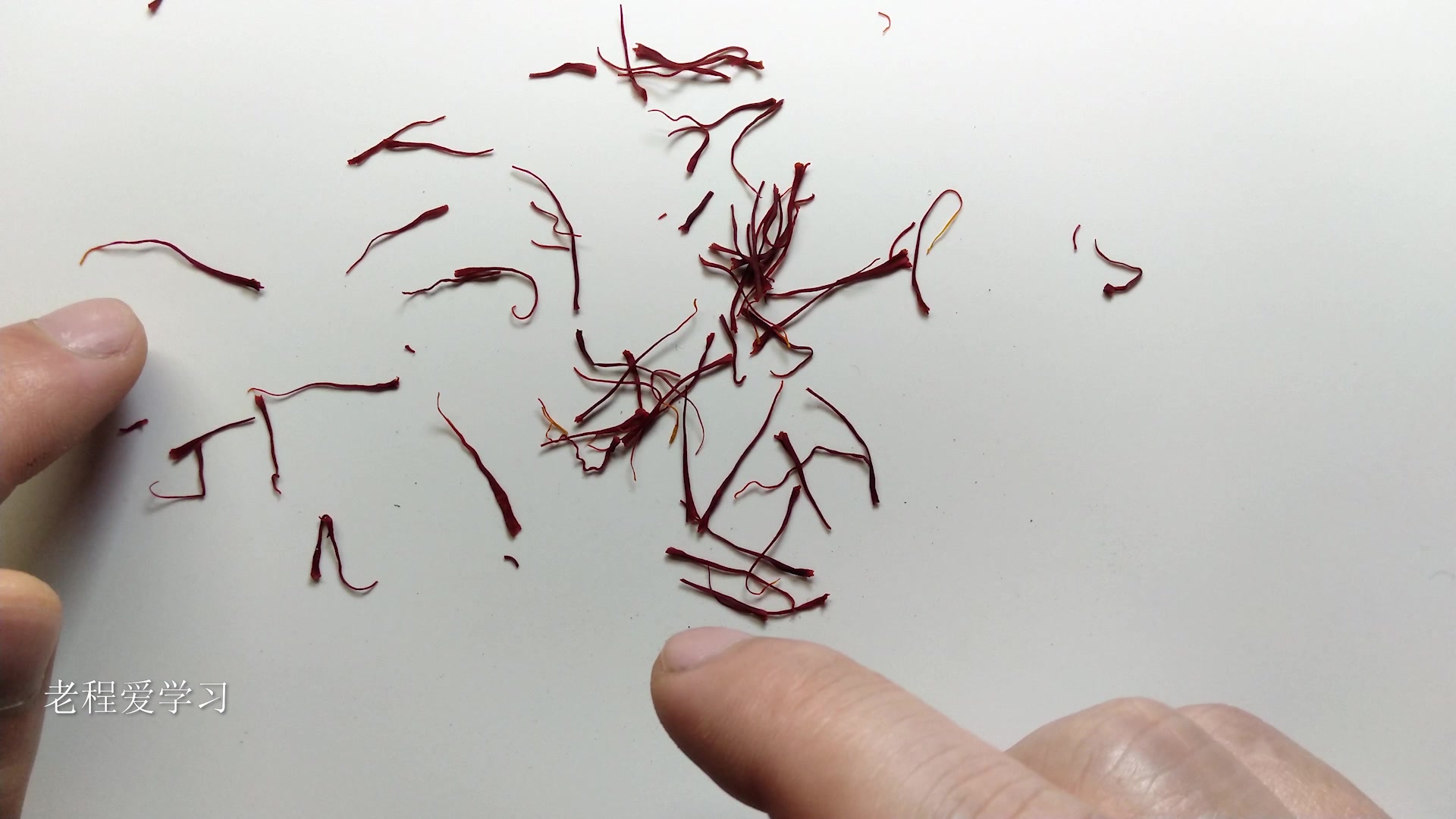 中药西红花的鉴定,鸢尾科,番红花的柱头,暗红色,体轻,质松软