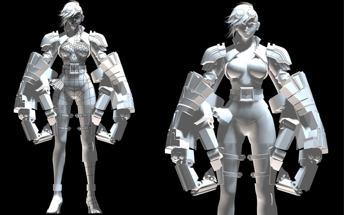 【3dmax人物建模】英雄联盟游戏角色"皮城警官蔚"模型制作教学