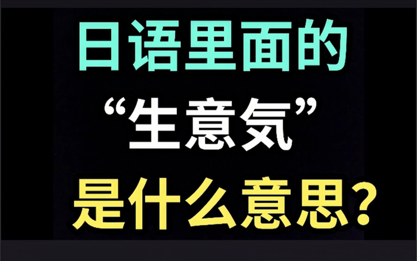 日语里的“生意気”是什么意思?【每天一个生草日语】哔哩哔哩bilibili