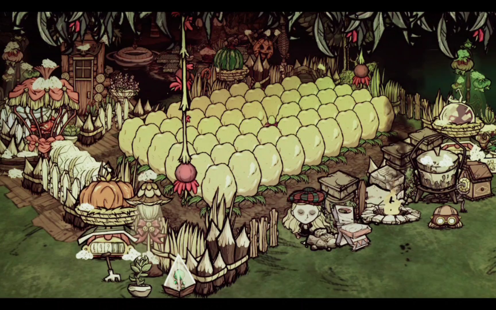 【饥荒】种地的一些治愈的小瞬间,土豆长大.田园风建家小菜地.