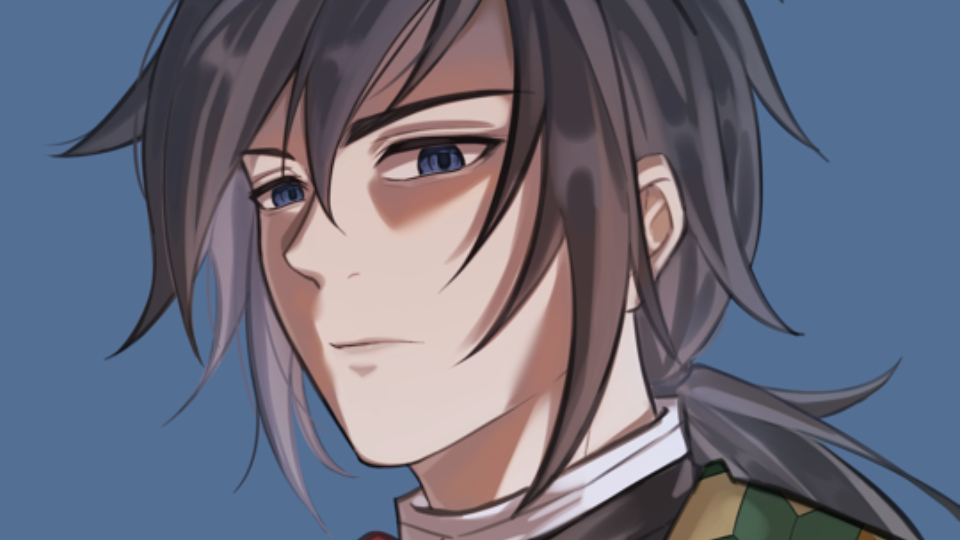 神秘黑发蓝眼男