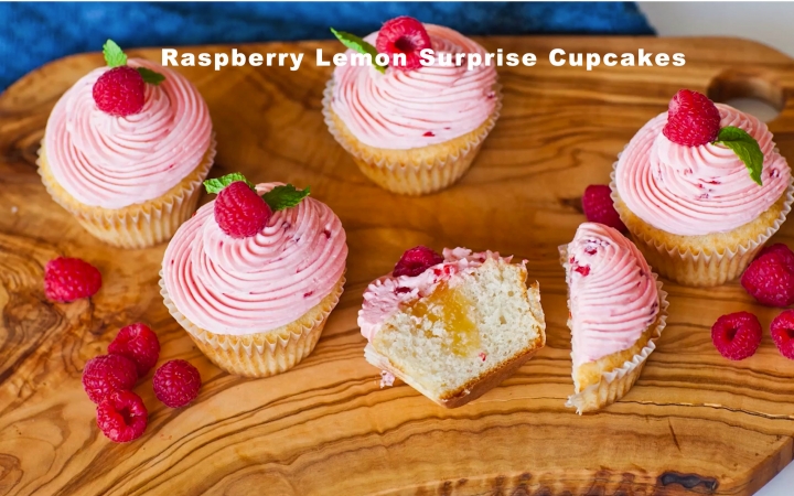 Raspberry Lemon Surprise Cupcakes惊喜的柠檬树莓纸杯蛋糕哔哩哔哩bilibili