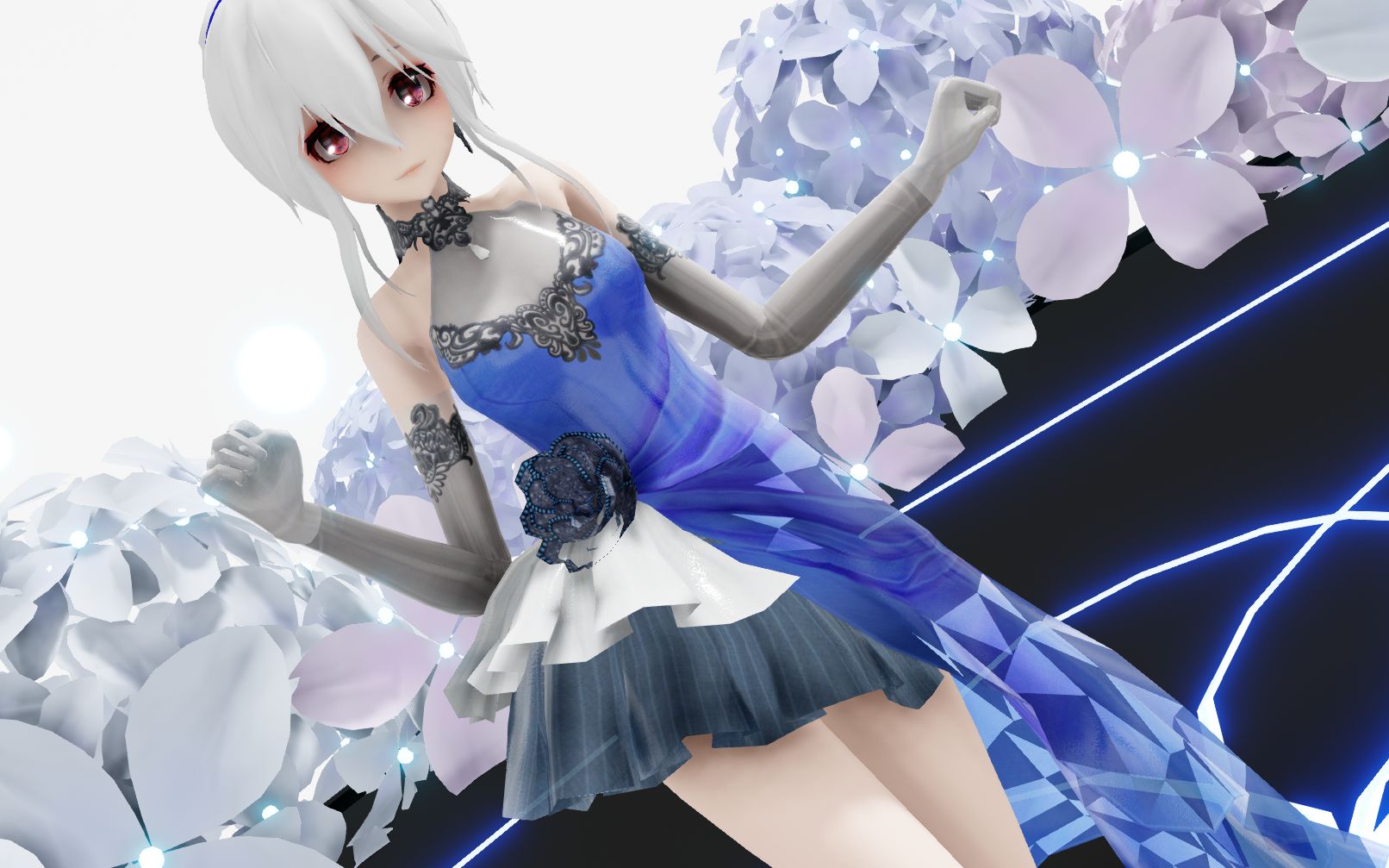 想和我去约会吗?蓝色礼服弱音【mmd】