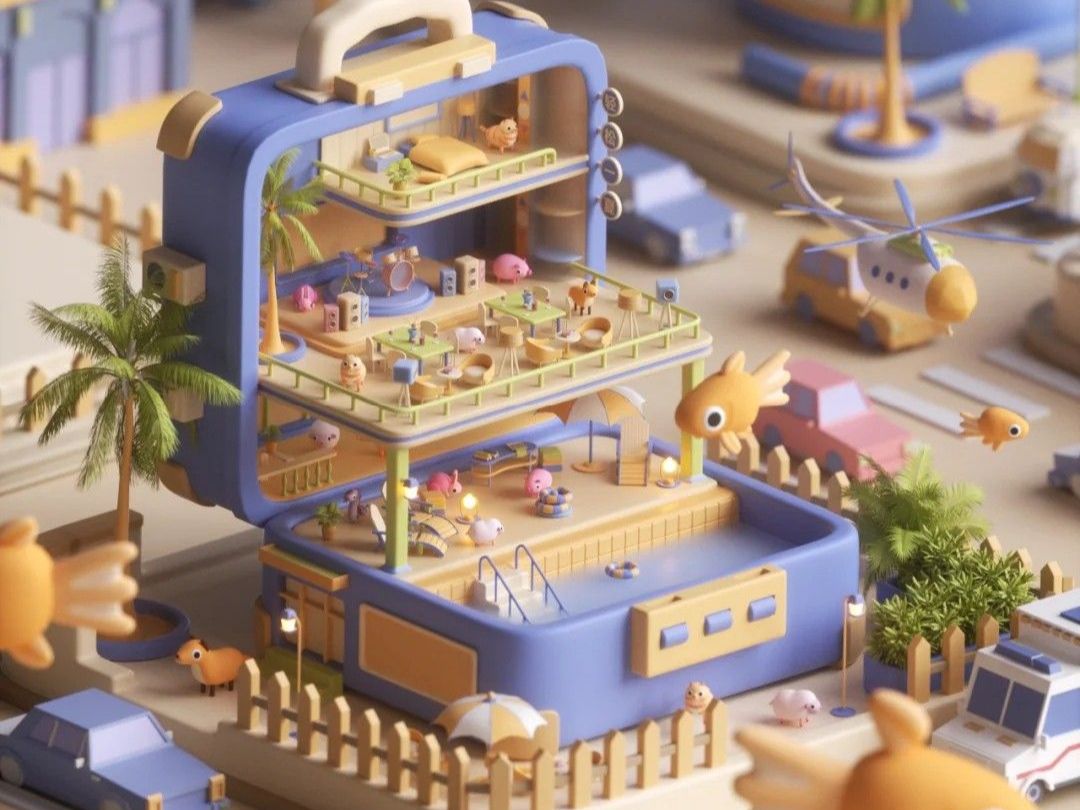 3d游戏建模【maya场景建模】大型动漫场景模型制作 0