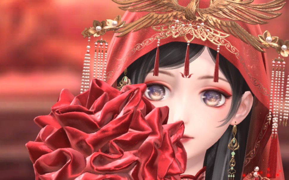 囍闪耀暖暖中式婚纱小动作展示