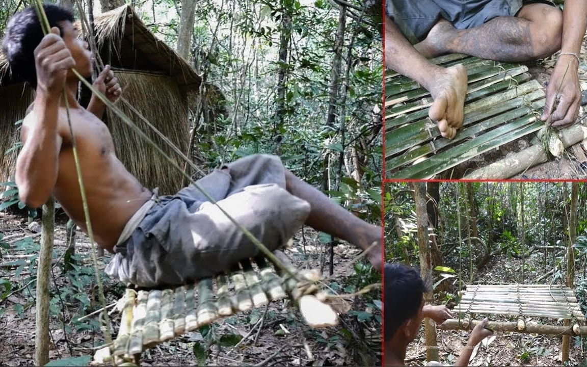 原始技术:在森林里做个秋千椅 [Evolution of primitive technology]哔哩哔哩bilibili