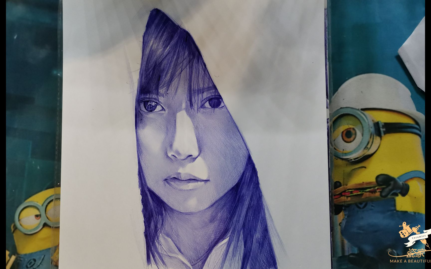 圆珠笔手绘斋藤飞鸟