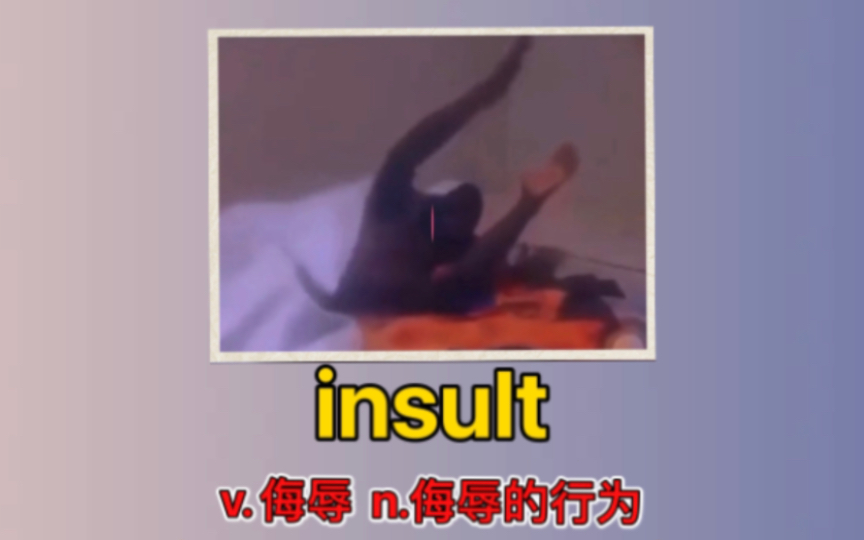 【绿色英语】insult 侮辱,侮辱的行为哔哩哔哩bilibili