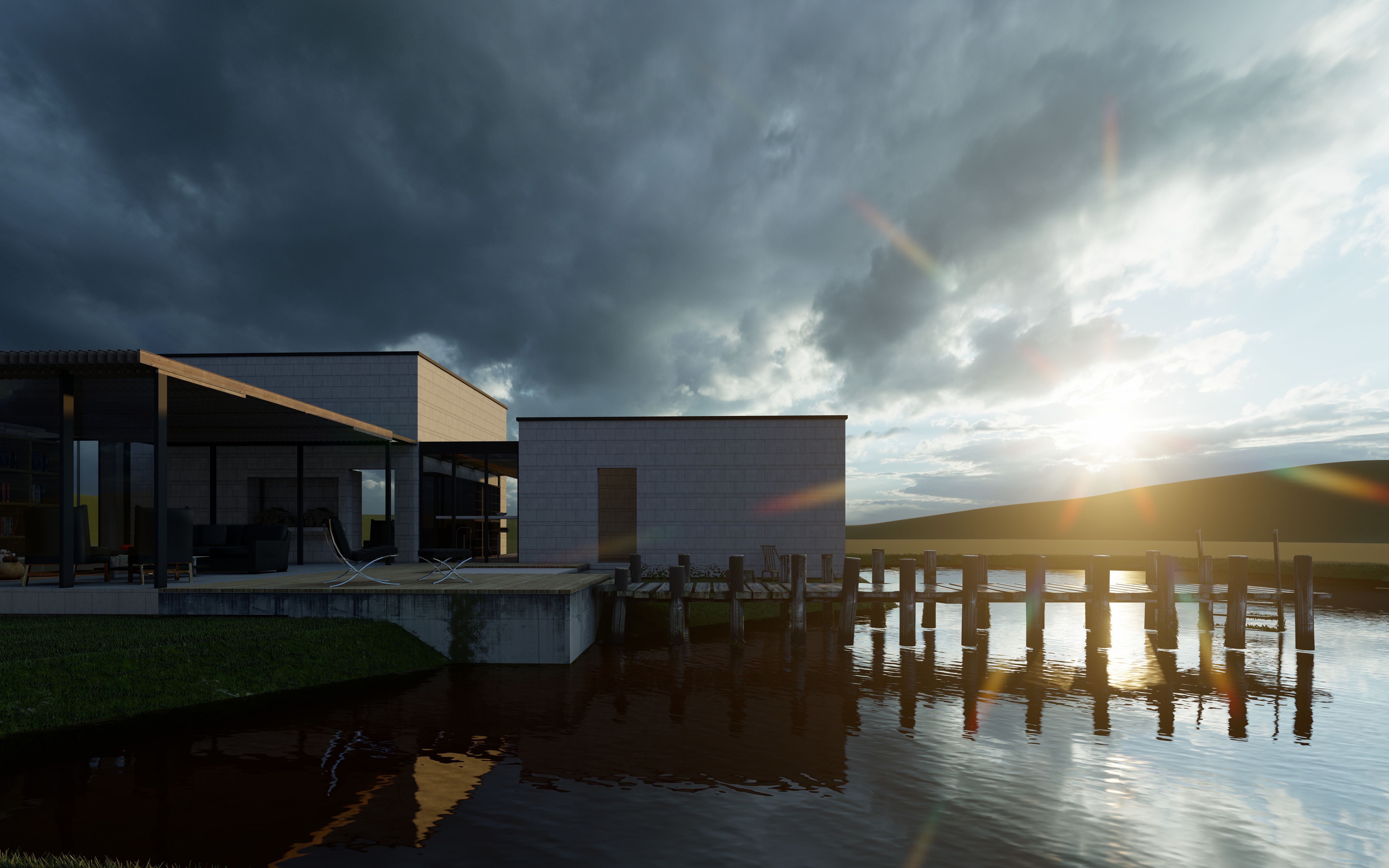 【lumion9.0]渲染练手 滨水别墅