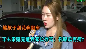 卧槽！熊孩子刮花奔驰车，车主索赔竟遭其家长辱骂：你脑瓜子有病？
