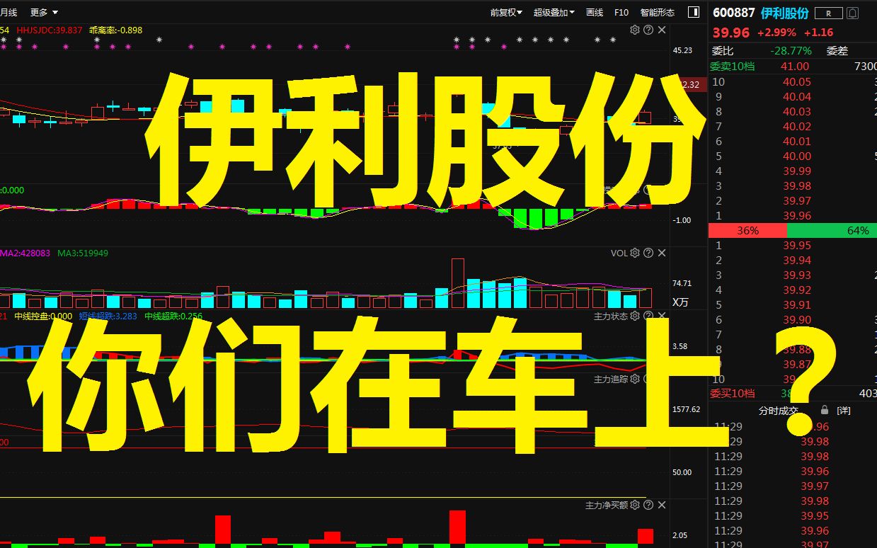 中国股市:“伊利股份”主力最新动向,最佳的低吸信号来了吗?哔哩哔哩bilibili