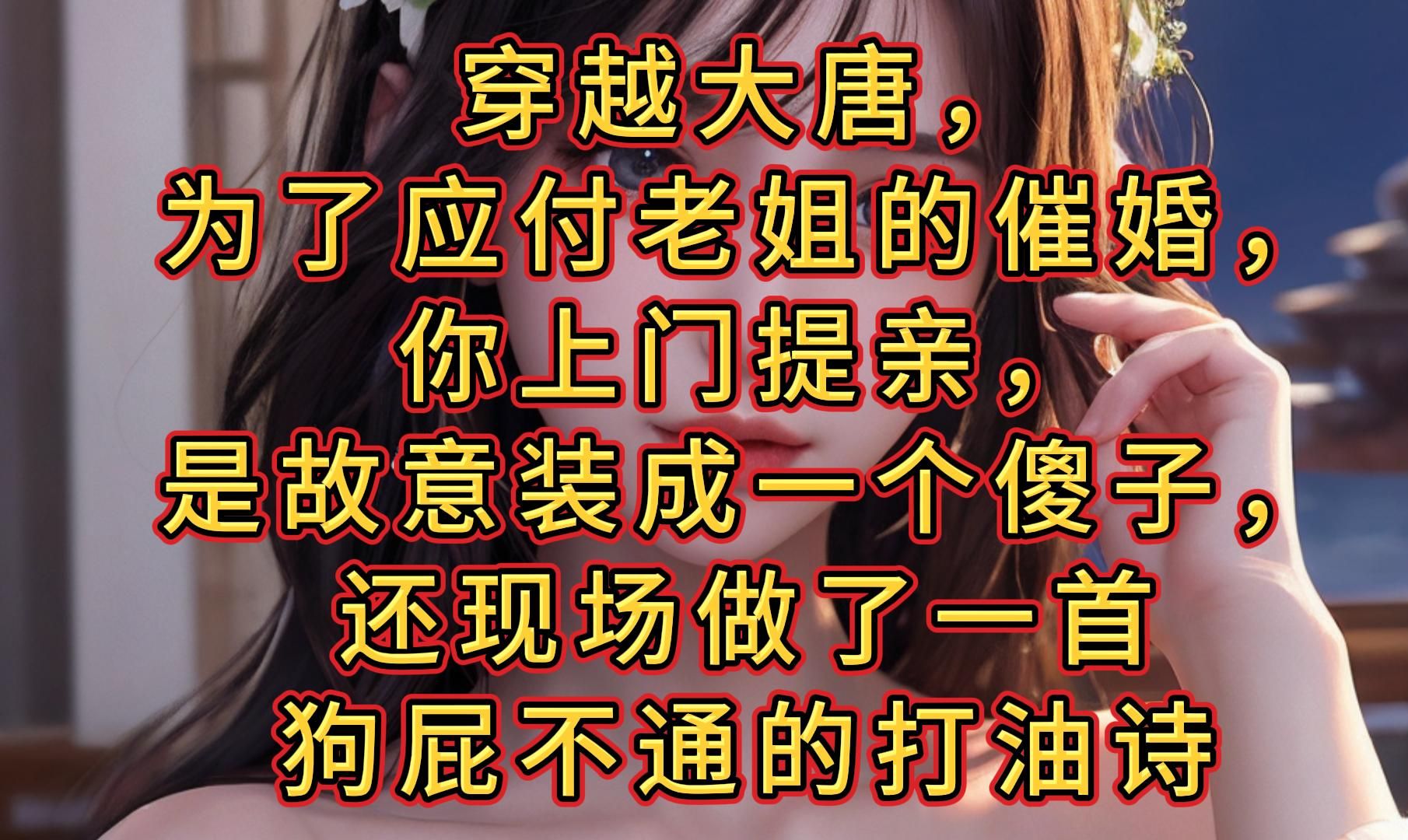 [图]穿越到大唐催婚，武德六年，大唐初定，百废待兴。 太子稳坐东宫，李世民野心勃勃。 武将定江山，文臣思治国。 穿越来的秦天只想当一个好相公，让自己的家人过上好日子。