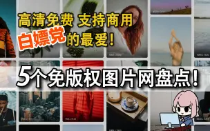 Download Video: 5个免版权图片网站盘点！高清免费, 支持商用, 白嫖党的最爱！