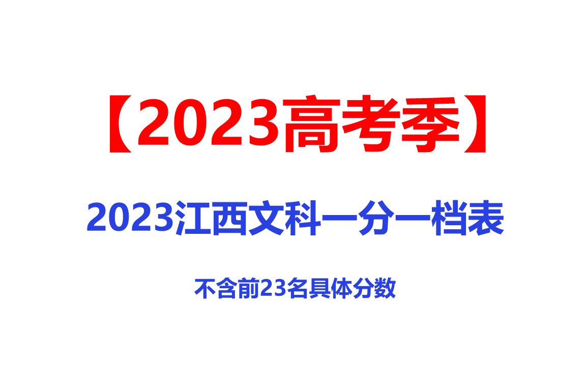 2023年高考江西省文科一分一档表各分数段人数及累计排名哔哩哔哩bilibili