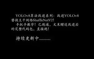 Download Video: YOLOv8 轻量化改进