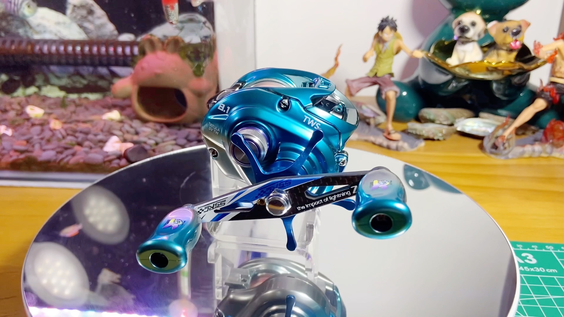 路亚水滴轮改色保养-蜘蛛sv-渐变电镀蓝