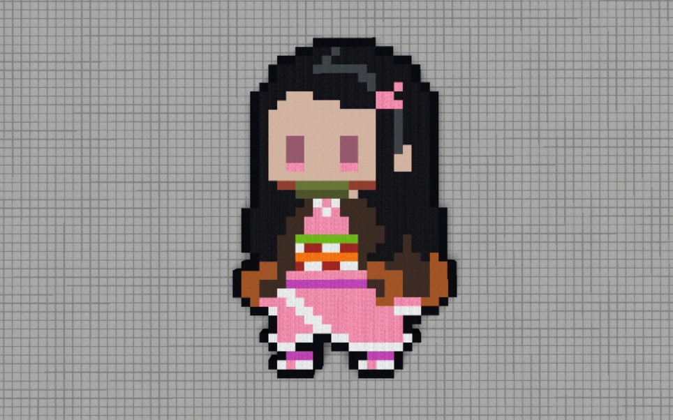 【像素画教程】q版鬼灭之刃祢豆子._单机游戏热门视频