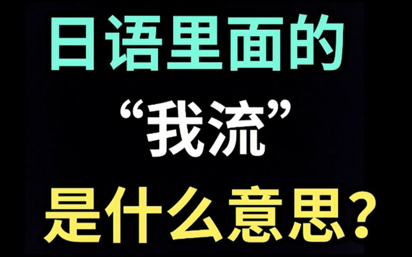 日语里的“我流”是什么意思?【每天一个生草日语】哔哩哔哩bilibili