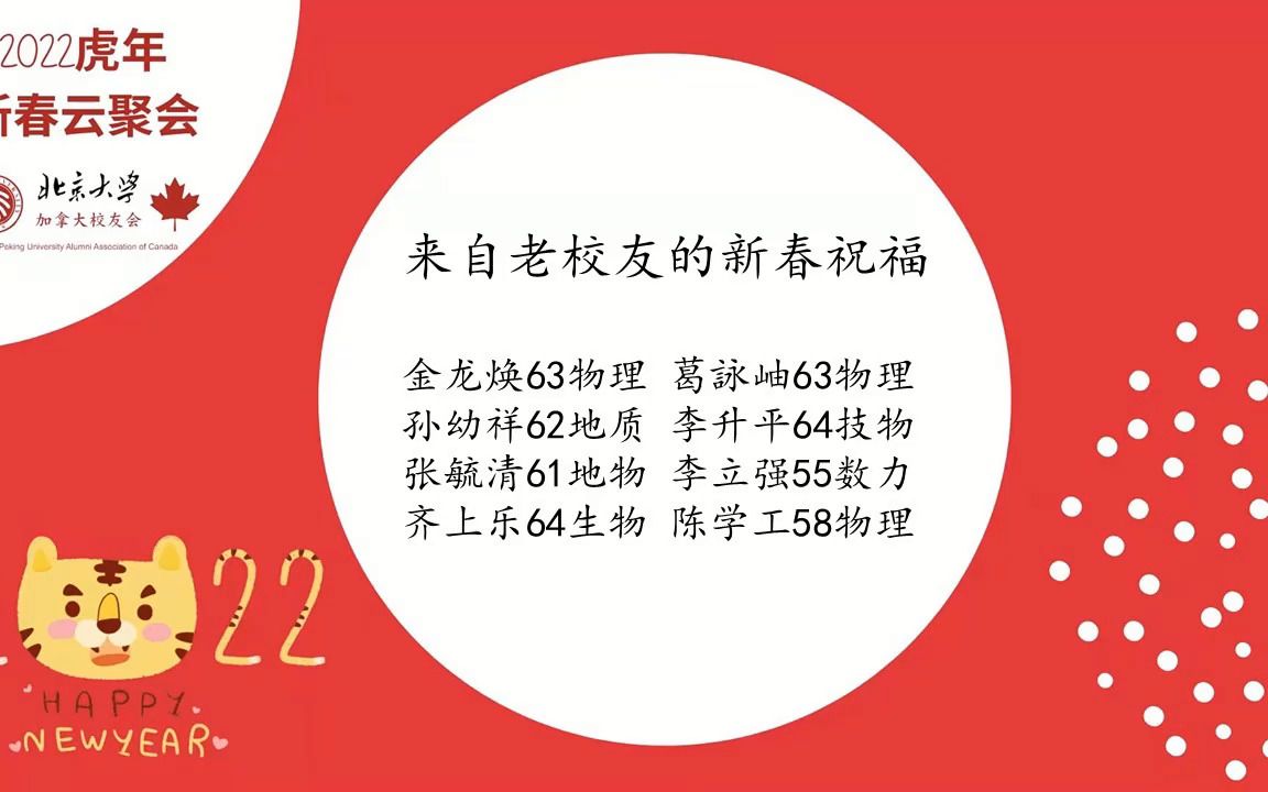 [图]北京大学加拿大老校友2022虎年新春祝福及季羡林先生散文朗读“春归燕园”