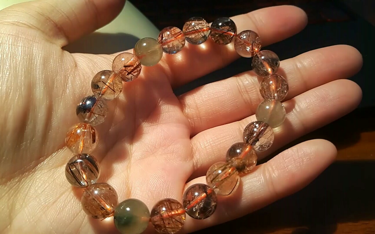 彩发晶魔鬼发晶手串