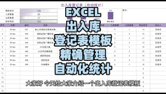 EXCEL出入库登记表模板：精确管理、自动化统计