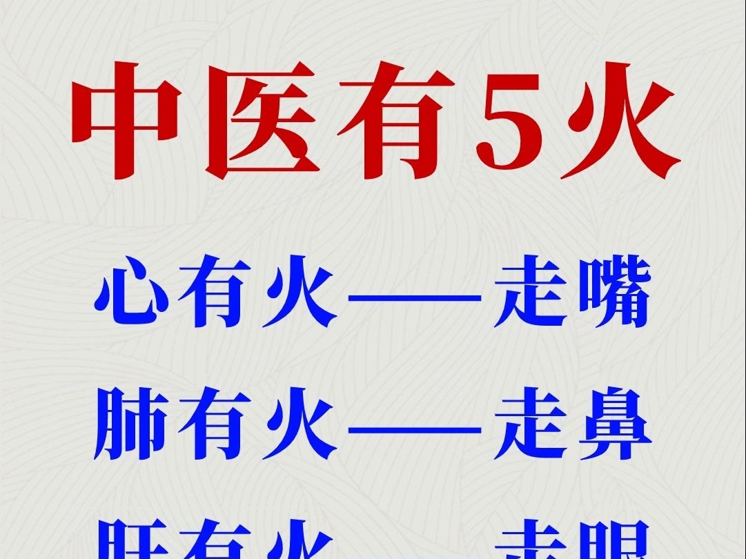 中医有5火,心火,肺火,肝火,胃火,肾火,对照你是哪种火?哔哩哔哩bilibili