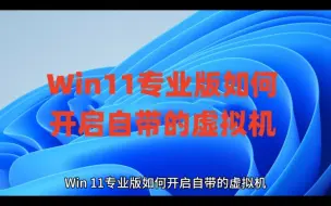 下载视频: Win11专业版如何开启自带的虚拟机以及win11+Win10系统永久激活密钥