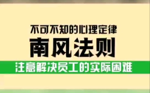 不可不知的心理定律——南风法则:注意解决员工的实际困难哔哩哔哩bilibili