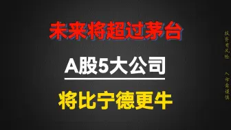 A股未来有望超过茅台，比宁德更牛的5家公司！建议收藏！