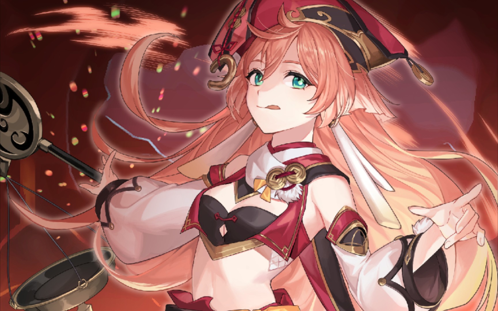 【原神】四星的神?无猴平民四命烟绯主c重击10w,附面板参考,深渊连打